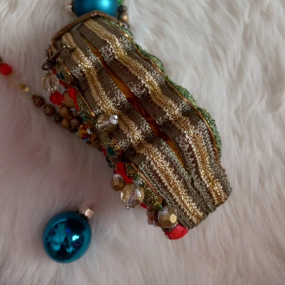 Mary Frances Will All the Trimmings Beaded Christmas Tree Holiday Vintage Bag - Picture 7 of 16